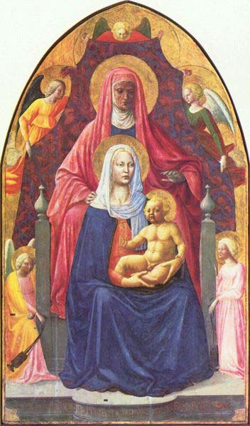 MASOLINO da Panicale Madonna and Child, Saint Anne and the Angels